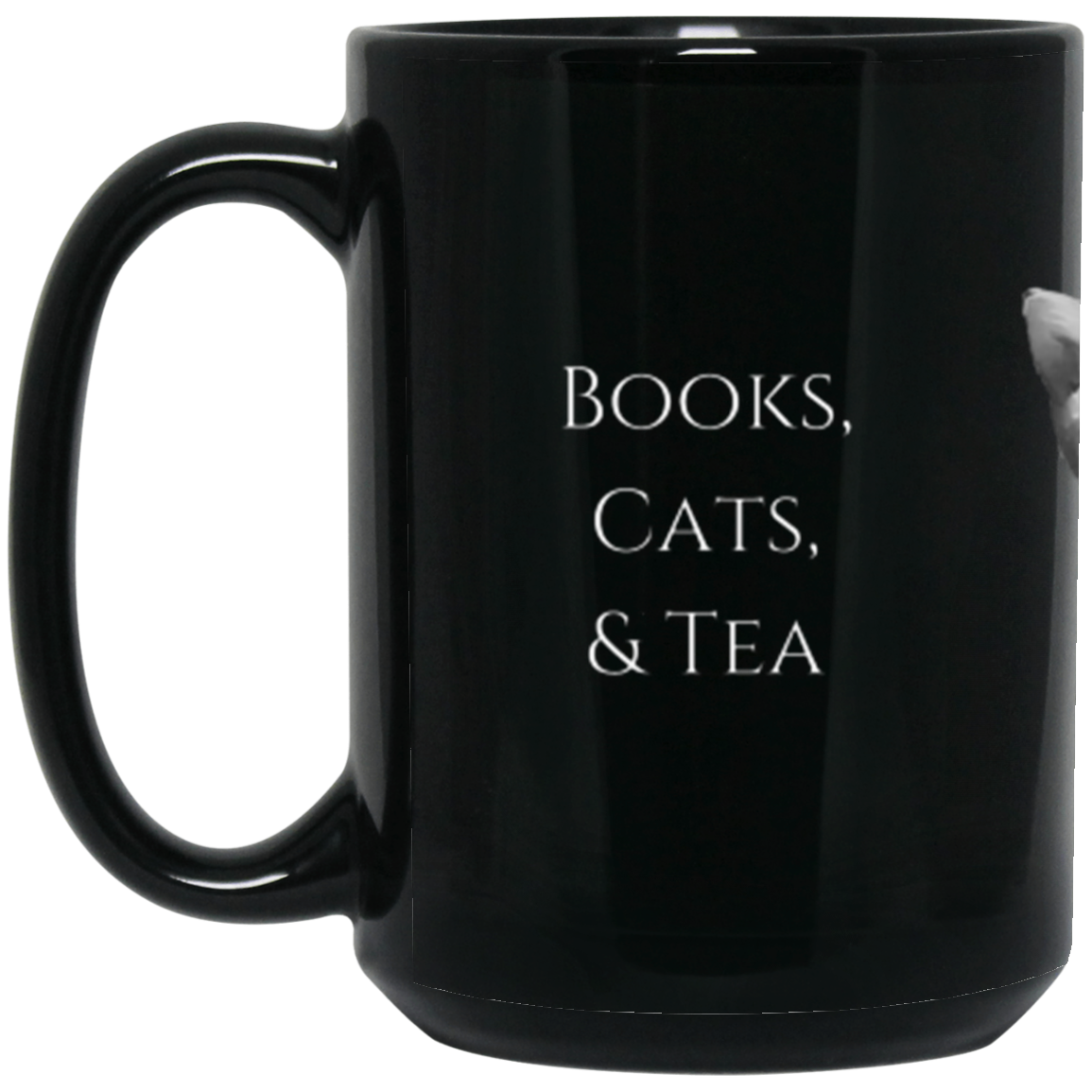 Books Cats and Tea BM15OZ 15oz Black Mug